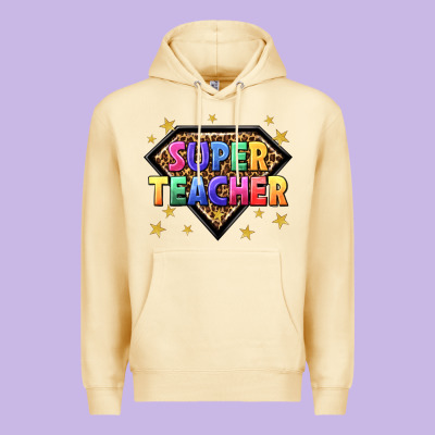 Super Teacher With Leopard Premium Hoodie Designed By Nancycooperartshop