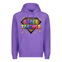 Purple super teacher with leopard Premium Hoodie - NancyCooperArtShop