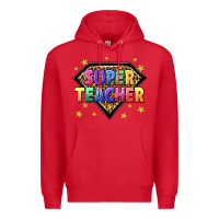 Red super teacher with leopard Premium Hoodie - NancyCooperArtShop