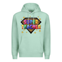 Seafoam super teacher with leopard Premium Hoodie - NancyCooperArtShop