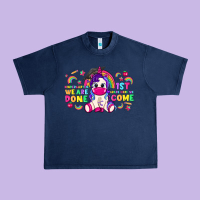 Kindergarten We Are Done 1st Here We Come With Unicorn Urban Heavy Tee Designed By Texasbilliewilder
