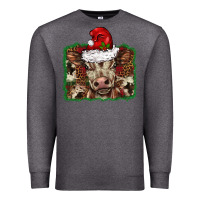 Charcoal Heather Christmas background baby calf Premium Sweatshirt - BarkalooDesign
