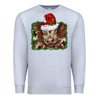 Heather Grey Christmas background baby calf Premium Sweatshirt - BarkalooDesign