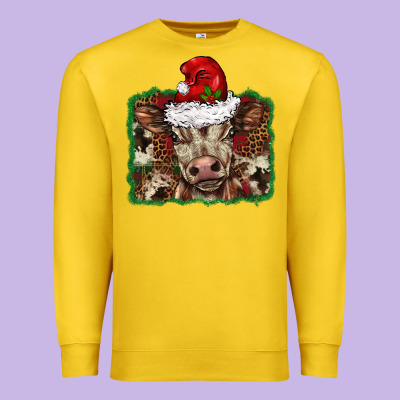 Christmas Background Baby Calf Premium Sweatshirt Designed By Barkaloodesign
