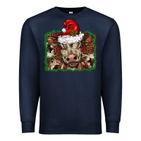 Navy Christmas background baby calf Premium Sweatshirt - BarkalooDesign