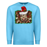 Ocean Blue Christmas background baby calf Premium Sweatshirt - BarkalooDesign