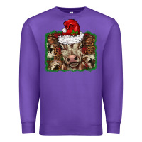 Purple Christmas background baby calf Premium Sweatshirt - BarkalooDesign