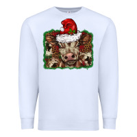 White Christmas background baby calf Premium Sweatshirt - BarkalooDesign