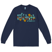 Navy made to worship with sunflowers Long Sleeve Tee - HRA Design Shop
