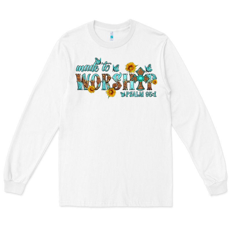 Made To Worship With Sunflowers Long Sleeve Tee by HRA Design Shop | Teevron