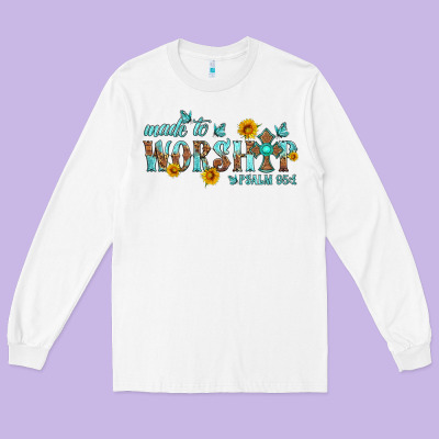 Made To Worship With Sunflowers Long Sleeve Tee Designed By Hra Design Shop