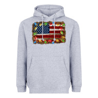 Heather Grey christmas american flag background Heavyweight Hoodie - Jasminsmagicworld