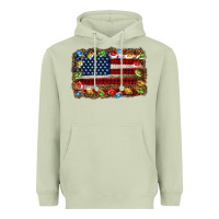 Matcha christmas american flag background Heavyweight Hoodie - Jasminsmagicworld