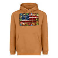 Meerkat christmas american flag background Heavyweight Hoodie - Jasminsmagicworld