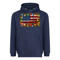 Navy christmas american flag background Heavyweight Hoodie - Jasminsmagicworld