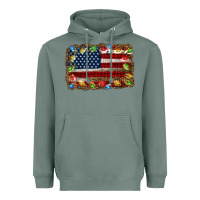 Sage christmas american flag background Heavyweight Hoodie - Jasminsmagicworld