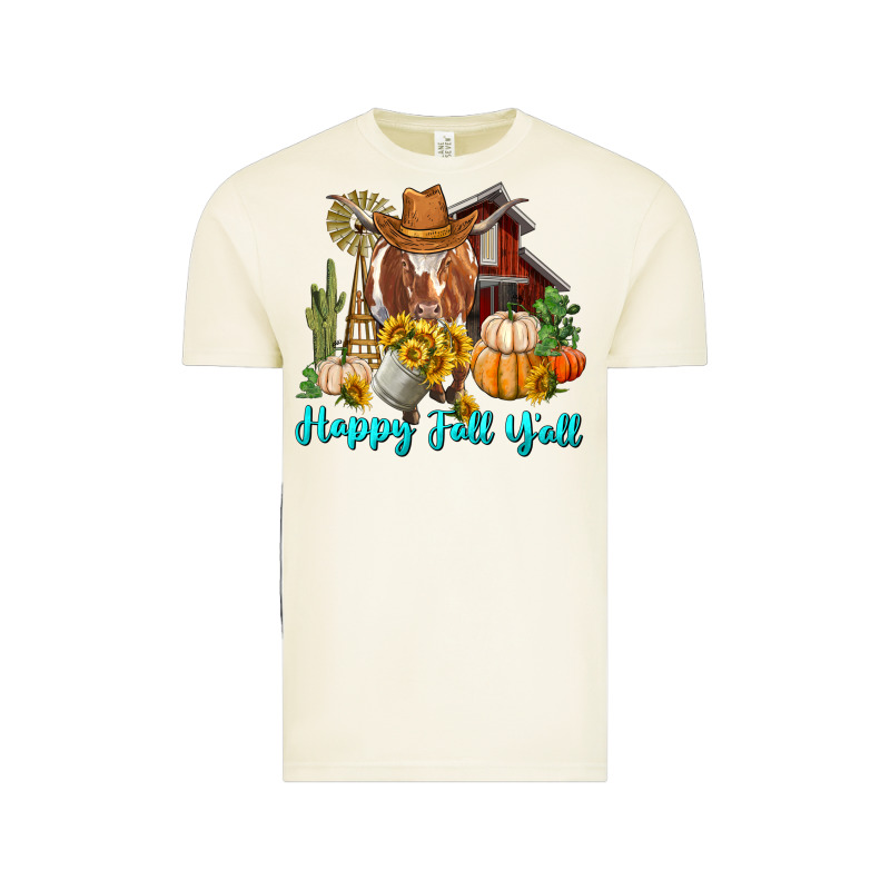 Happy Fall Y'all Longhorn Cow Vintage Tee by RanaPortraitStore | Teevron