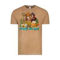 Vintage Camel Happy Fall Y'all Longhorn Cow Vintage Tee - RanaPortraitStore