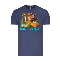 Vintage Denim Happy Fall Y'all Longhorn Cow Vintage Tee - RanaPortraitStore