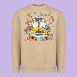 Easter School Bus Heavyweight Sweatshirt Designed By Maliassmallbusiness
