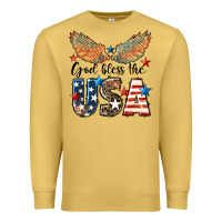 Antique Gold Western God Bless The USA Premium Sweatshirt - LillyAllenDesigns