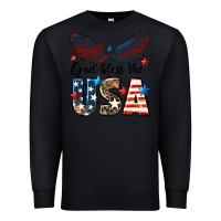 Black Western God Bless The USA Premium Sweatshirt - LillyAllenDesigns