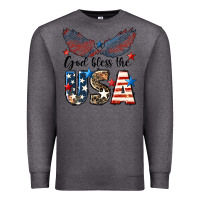 Charcoal Heather Western God Bless The USA Premium Sweatshirt - LillyAllenDesigns