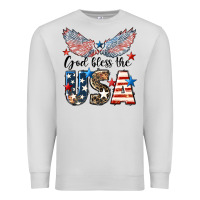 Dove Grey Western God Bless The USA Premium Sweatshirt - LillyAllenDesigns