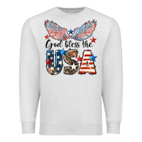 Oatmeal Heather Western God Bless The USA Premium Sweatshirt - LillyAllenDesigns