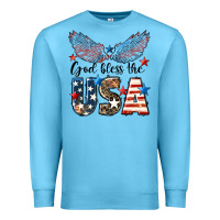 Ocean Blue Western God Bless The USA Premium Sweatshirt - LillyAllenDesigns