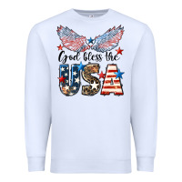 White Western God Bless The USA Premium Sweatshirt - LillyAllenDesigns