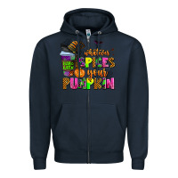 Navy whatever spices your pumpkin Zipper Hoodie - AdoDesignShop