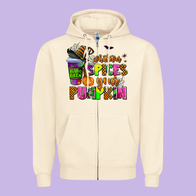 Whatever Spices Your Pumpkin Zipper Hoodie Designed By Adodesignshop