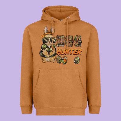 Easter Egg Hunter Rabbit Bunny Heavyweight Hoodie Designed By Barkaloodesign