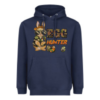 Navy easter egg hunter rabbit bunny Heavyweight Hoodie - BarkalooDesign