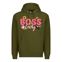 Army Green boss lady Premium Hoodie - MaliasSmallBusiness