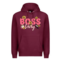 Burgundy boss lady Premium Hoodie - MaliasSmallBusiness