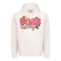 Pale Pink boss lady Premium Hoodie - MaliasSmallBusiness