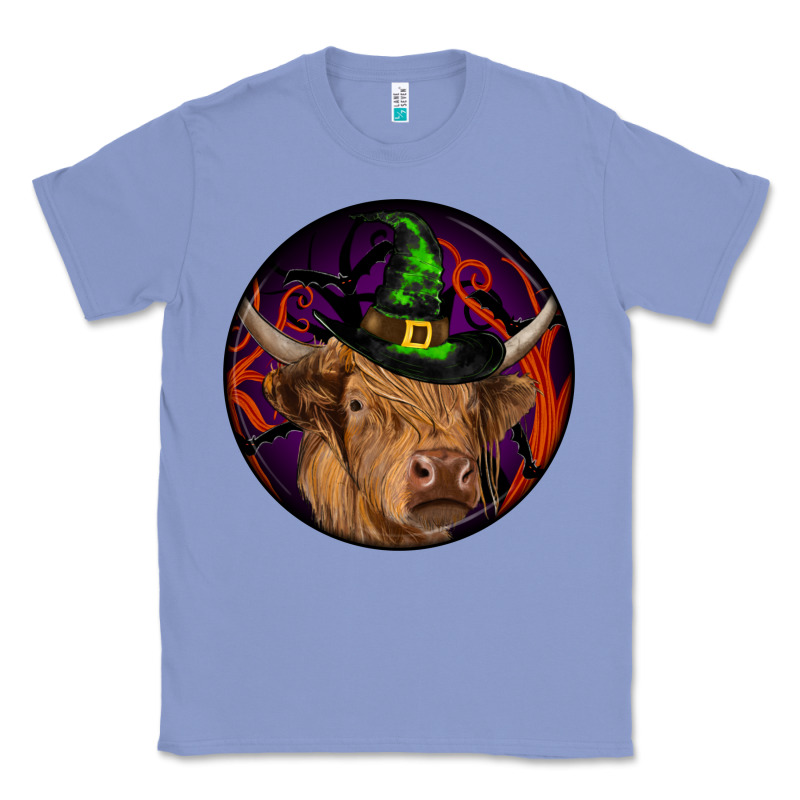 Halloween Highland Cow Round Classic Tee by RanaPortraitStore | Teevron