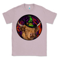 Lilac halloween highland cow round Classic Tee - RanaPortraitStore
