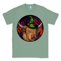 Sage halloween highland cow round Classic Tee - RanaPortraitStore