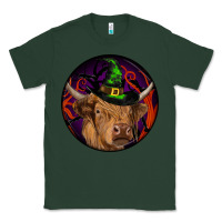 Sports Green halloween highland cow round Classic Tee - RanaPortraitStore