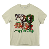 Mossy happy holidays mustang horse Heavy Core Tee - LillyAllenDesigns