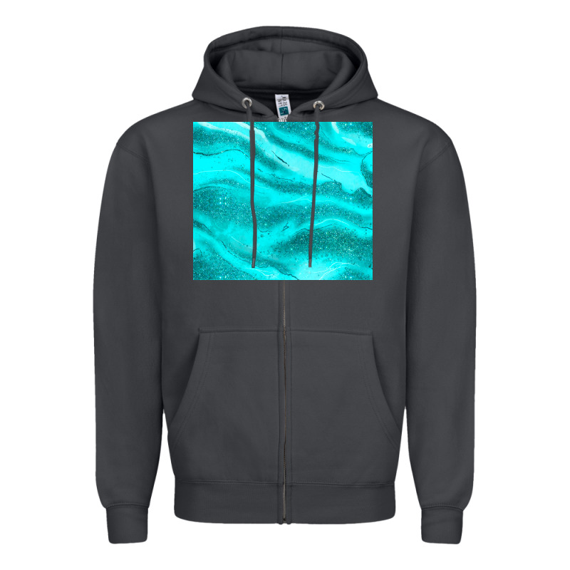 Turquoise Glitter Zipper Hoodie by JahusDesignShop | Teevron