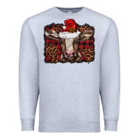 Heather Grey Christmas background baby calf Premium Sweatshirt - BarkalooDesign