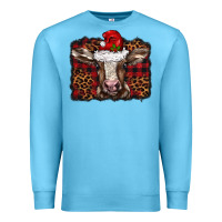 Ocean Blue Christmas background baby calf Premium Sweatshirt - BarkalooDesign