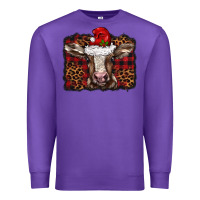 Purple Christmas background baby calf Premium Sweatshirt - BarkalooDesign