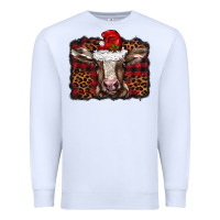 White Christmas background baby calf Premium Sweatshirt - BarkalooDesign