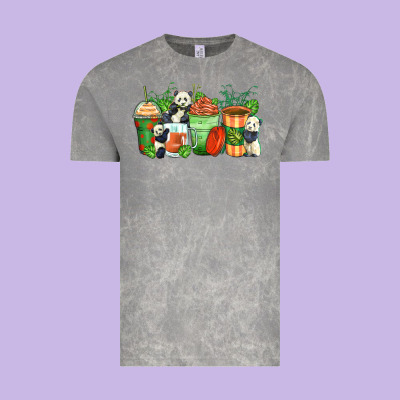 Panda Coffee Cups Vintage Tee Designed By Zillion Design Studio