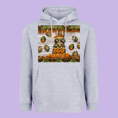 Easter Egg Hunter  Rabbit Heavyweight Hoodie Designed By Barkaloodesign